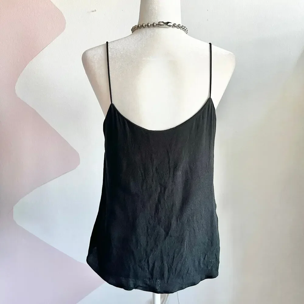 Reformation Black Cami Top Spaghetti Strap Minimalist‎ Date Night Large